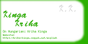 kinga kriha business card